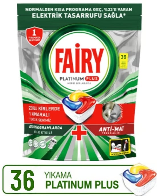 Fairy Platinum Plus 36 Yıkama Bulaşık Makinesi Tableti