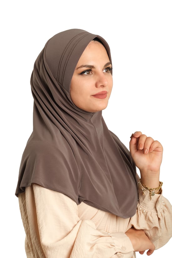 Hürrem Bone Vizon Pratik Hazır Geçmeli Tesettür Eşarp Sandy Kumaş Sade 1600_10
