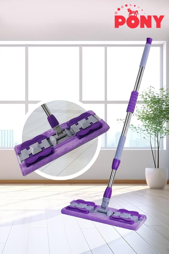 Pony Mandallı Mop Mikrofiber Yüzey Temizlik Seti Paspas Yer Duvar
