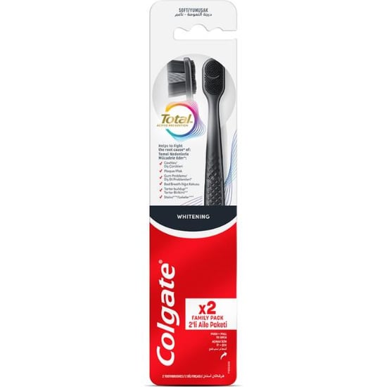 Colgate Total Whitening Siyah 1+1 Yumuşak Diş Fırçası