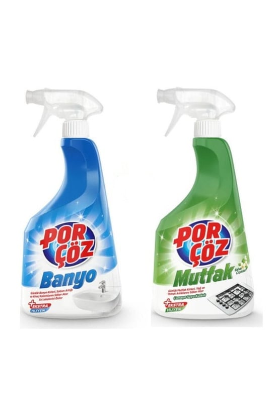 Porçöz Mutfak & Banyo Temizlik Spreyi 750 Ml 2'li Set