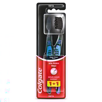 Colgate Diş Fırçası Super Clean Black 1+1 Orta