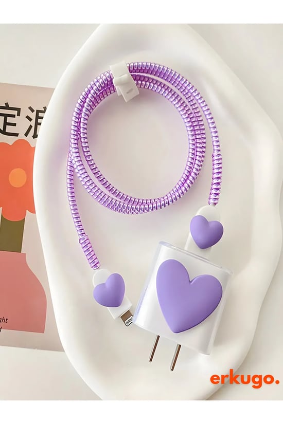 iPhone 18/20 W Şarj Cihazı Uyumlu 5 Parça Şarj Koruma Seti, Kablo Koruyucu