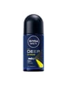 Nivea Roll-On Erkek Deep Extreme 72 Saat Ter Koruması Yeni Enerjik Koku Aktif Karbon Siyah İz Bırakmaz Antiperspirant Deodorant Erkekler İçin 50 ml