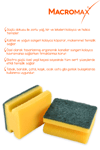 Macromax Tırnak Koruyuculu Bulaşık Süngeri 5'li Paket Ergonomik Yeşil Klasik Sünger