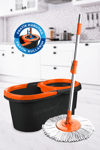 Macromax Focus Black Otomatik Temizlik Seti Pedalsız Döner Sıkmalı 360 Başlıklı Mikrofiber Paspas