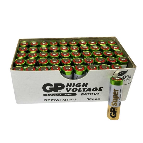 GP Batteries 27A Süper Alkalin 27A/Mn27 Boy Pil, 12 Volt, 50 Adet Açık Ambalaj