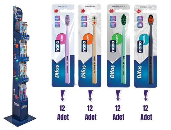 Difaş Nano Diş Fırçası 48 li Ayaklı Stant