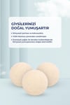 9'lu Yün Kurutma Topu Doğal Çamaşır Yumuşatıcı - Keçe Kurutma Makinası Topları - Kırışık Önleyici, Lavnata Yağ Hediye