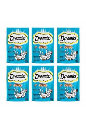 Dreamies Somon Balıklı Kedi Ödülü 6 Adet x 60 Gr