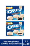 Oreo Beyaz Çikolata Kaplamalı Vanilyalı Bisküvi 246 gr - 2 Adet