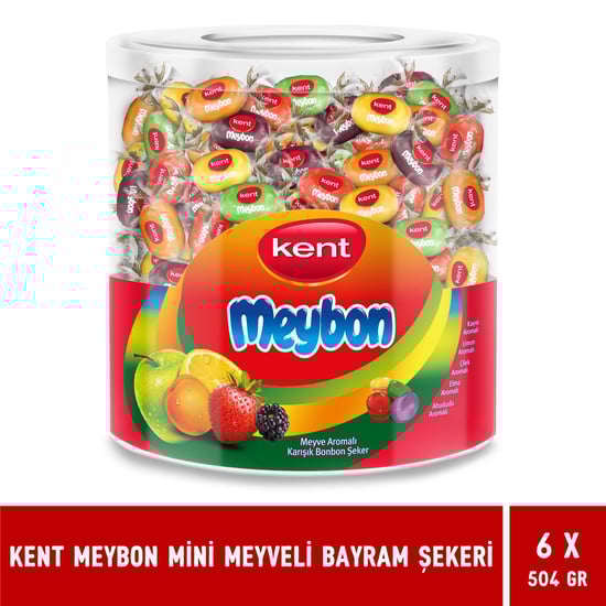 Kent Meybon Mini Meyveli Bayram Şekeri 504 GR X 6 Adet
