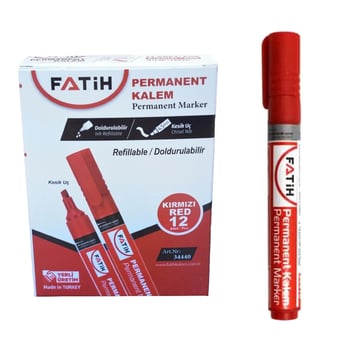 Fati̇h Doldurulabi̇li̇r Kirmizi Renk Marker Koli̇ Kalemi̇ Kesi̇k Uç 4.5mm