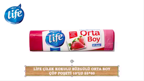 Life Çilek Kokulu Orta Boy Büzgülü Çöp Torbası 10'Lu
