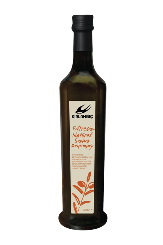 KIRLANGIÇ FİLTRESİZ NATÜREL SIZMA ZEYTİNYAĞI  CAM ŞİŞE 500 ML