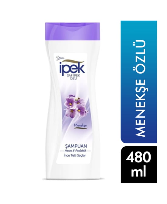 ipek,şampuan,ipek şampuan,bitki özlü şampuan,ince telli saçlar için şampuan,dökülme karşıtı,480 ml,menekşe özlü şampuan