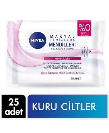 Nivea Kuru Ciltler Makyaj Temizleme Mendili 25 Adet