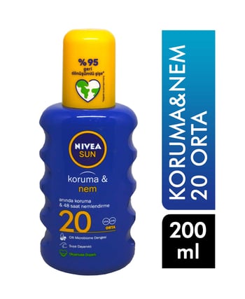 Nivea Sun Koruma&Nem Güneş Koruyucu 200 ml Sprey 20 Orta