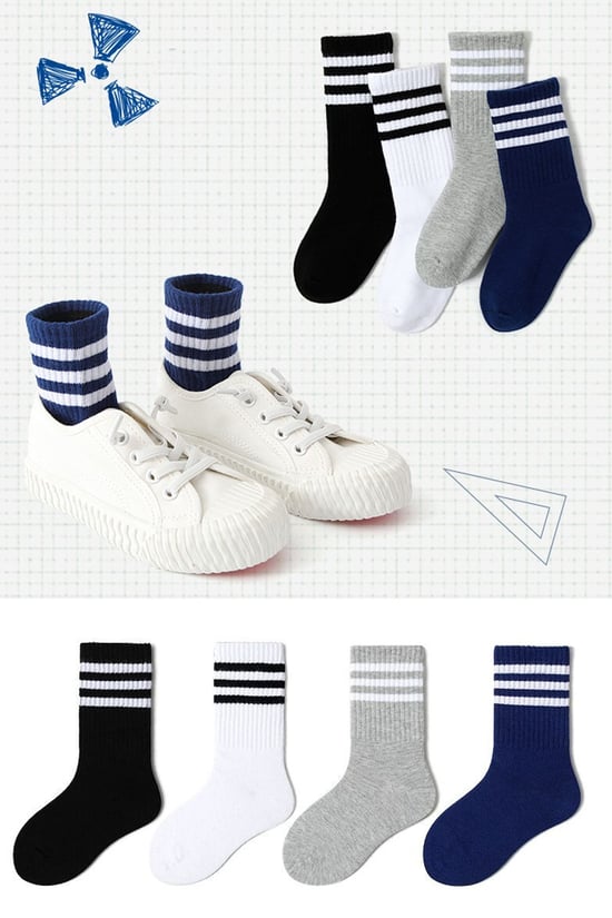 BGK 4 Çift Çocuk Çizgili Mevsimlik Çorap -874-50-çok Renkli-çocuk 3-4 Yaş