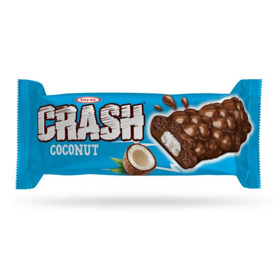 Tayaş Crash - Kakao Kaplamalı, Mısır ve Pirinç Patlaklı, Hindistan Cevizli Bar 40 Gr