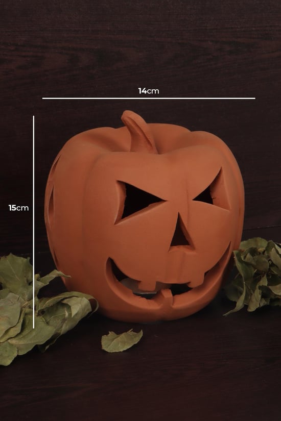 Balkabağı Cadılar Bayramı Halloween Kabak Mumluk, Kabak Mumluk Cadılar Bayramı+Tealıght Mum