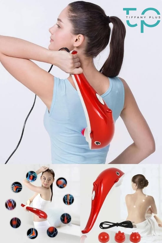 Tiffany Elektrikli 3 Başlıklı Yunus Masaj Aleti Sırt Boyun Bacak Masaj Aleti Tp-1016