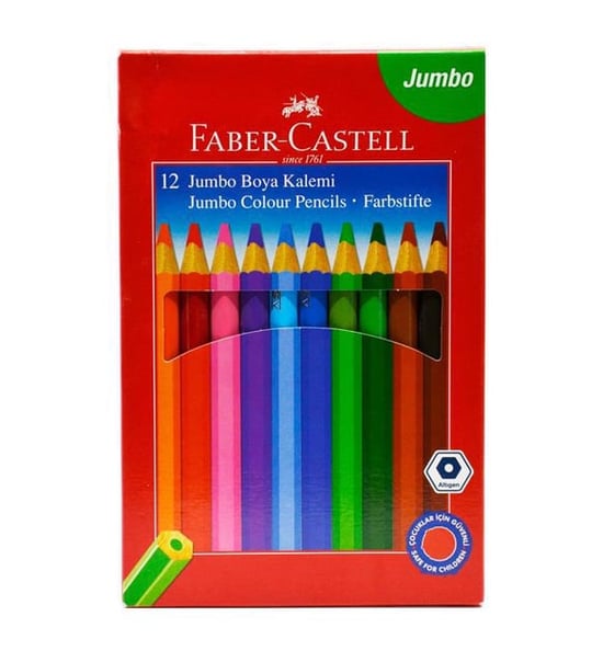 Faber-Castell Boya Kalemi Jumbo Tam Boy Altıgen 12 Renk