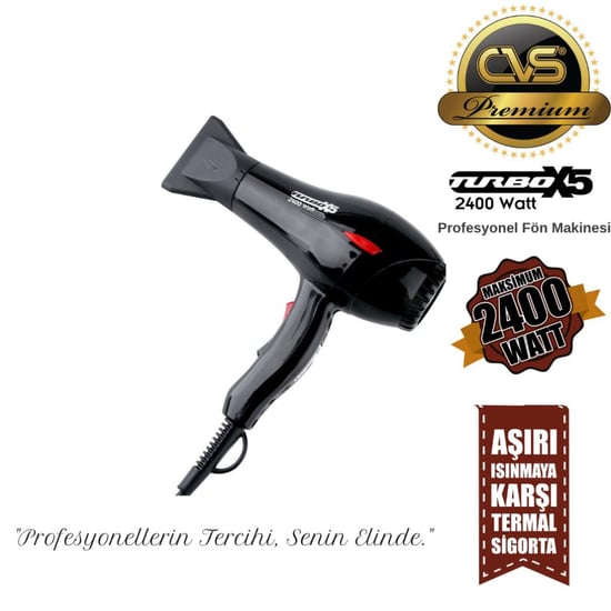 CVS DN 7105 X5 Turbo Siyah Profesyonel Fön Makinesi