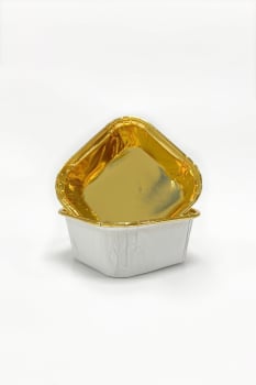 Dolphin Muffin Kek Kapsülü Kare Beyaz-Altın 25li