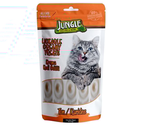 Jungle 14 Gr *5'Li Krema Kedi Ödül Maması Ton & Karidesli  Jngc-003