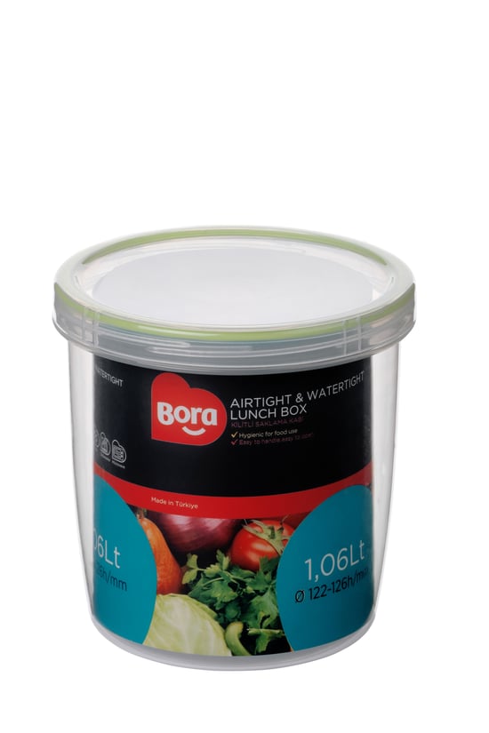 Bora Plastik Contalı Vidalı Saklama Kabı No:9 - 1,06 Lt - BO058