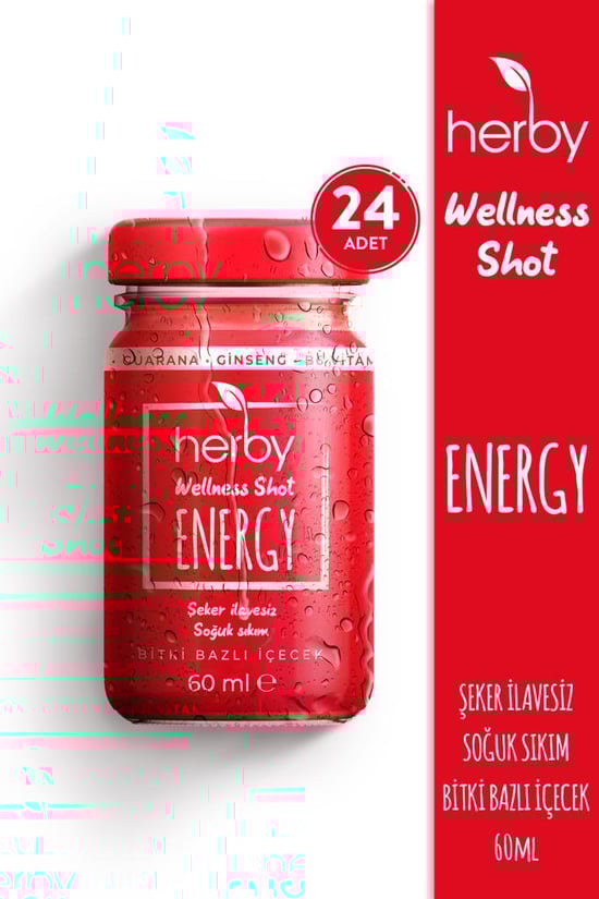Herby Energy Shot 24'lü Paket Enerji Desteği Bitki Bazlı İçecek 6