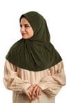 Hürrem Bone Haki Pratik Hazır Geçmeli Tesettür Eşarp Sandy Kumaş Sade 1600_09