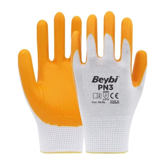 Beybi Pn3 Sarı Polyester Örme Nitril Iş Eldiveni 10 Beden