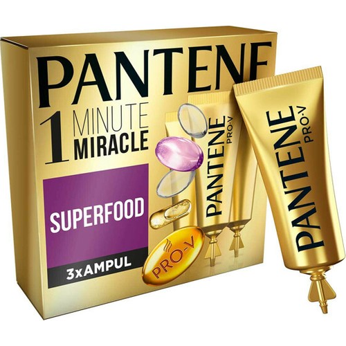 Pantene Ampul 1 Dakikada Mucize Superfood 3x15 ml
