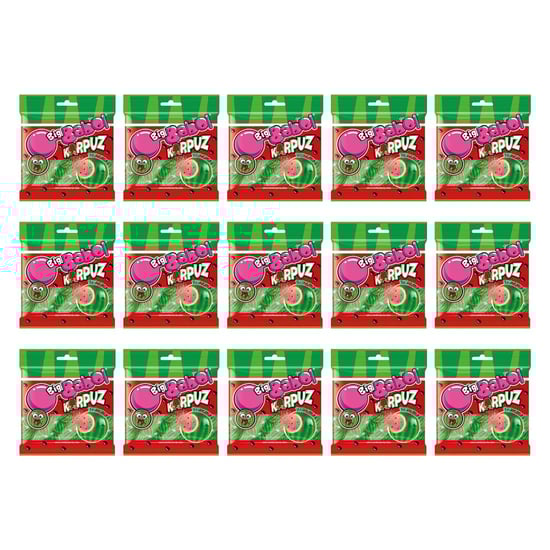 Big Babol Karpuz Aromalı Toz Dolgulu Sakız 80 gr x 15 Adet