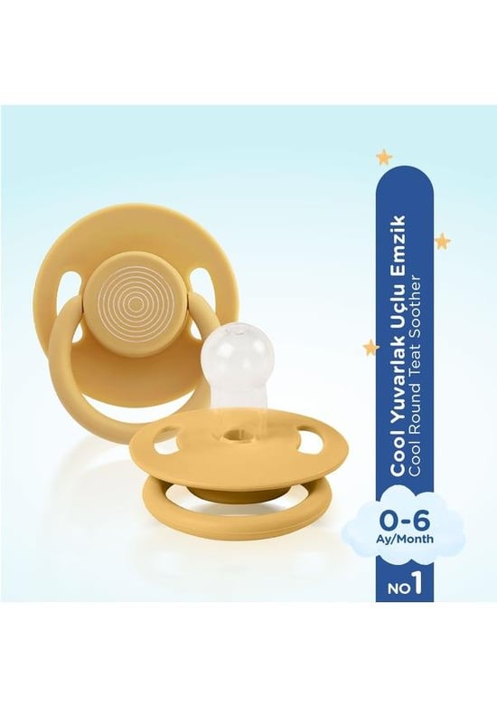 Wee Baby Cool Yuvarlak Uçlu Emzik No:1 0-6 ay Hardal