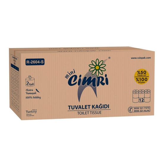 Rulopak Mini Cimri Tuvalet Kağıdı 2 Katlı 12'li Paket