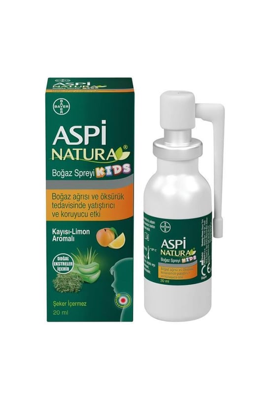 AspiNatura Kids Boğaz Spreyi Kayısı Limon 20 ml