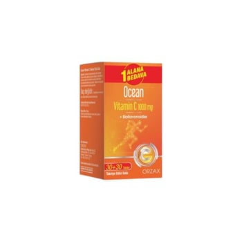 Orzax Ocean Vitamin C 1000 mg + Bioflavonoidler 30 + 30 Tablet