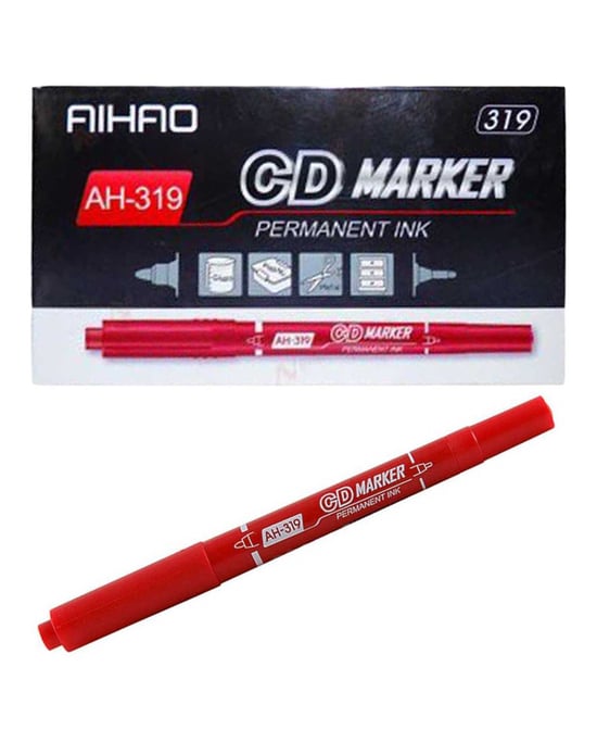 Aihao, cd kalemi, dvd kalemi, sidi kalemi, dividi kalemi, Kırmızı cd kalemi, marker, cd marker, Kırmızı marker, çift taraflı kalem, çift taraflı cd kalemi, çift taraflı marker, kalıcı marker, kalıcı keçeli kalem, cd keçeli kalem, cdye yazan kalem
