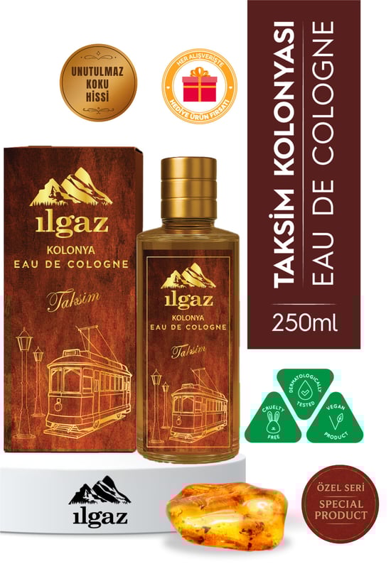 Ilgaz Taksim Kolonyası Eski Ahşap ve Kehribar Kokusu Cam Şişe 250 ml