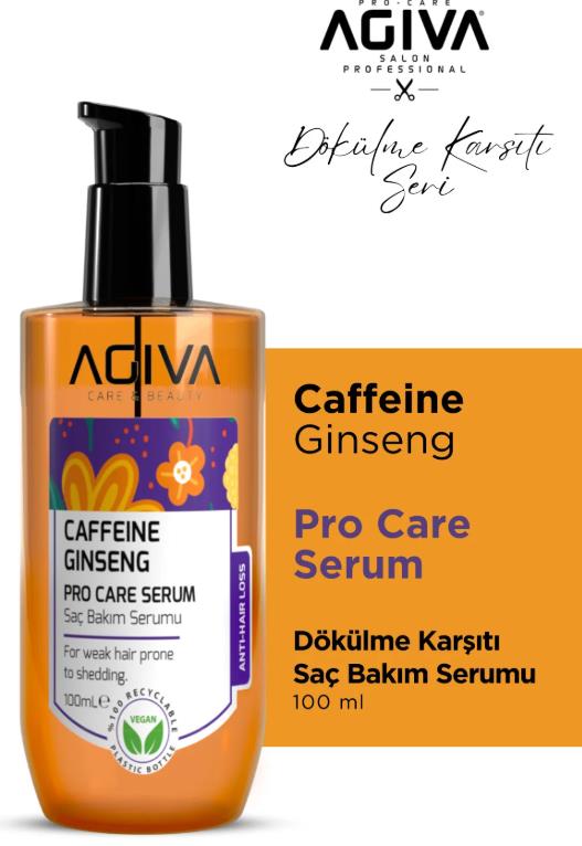 Agiva Caffeine Ginseng Pro Care Dökülmeye Meyilli Cansız Saçlar İçin Saç Bakım Serumu 100 ml