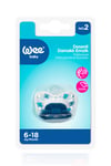 Wee Baby Desenli Damaklı Emzik No:2 6-18 ay Mavi