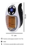 Kiwi Kht 8430 Kumandalı Priz Tipi Fanlı Isıtıcı