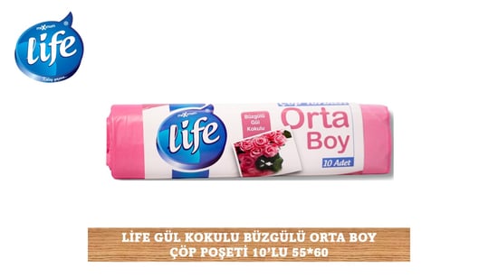 Life Gül Kokulu Orta Boy Büzgülü Çöp Torbası 10'Lu