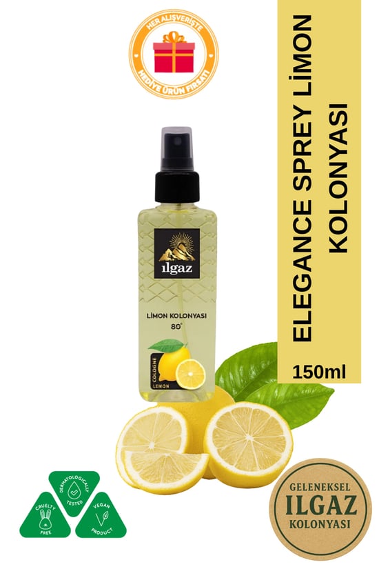 Ilgaz Elegance Series Çanta Boy Kolonya Sprey Limon Kolonyası 150 ml