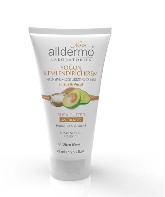 Alldermo Yoğun Nem. El, Yüz, Vücut Krem Shea Butter - Avokado (TÜP)  250 ml