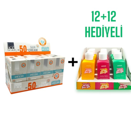 Ice Beauty SPF-50+ Yüz Güneş Kremi 50 ML+ Rebul Angie Güneş After Sun Hediyeli