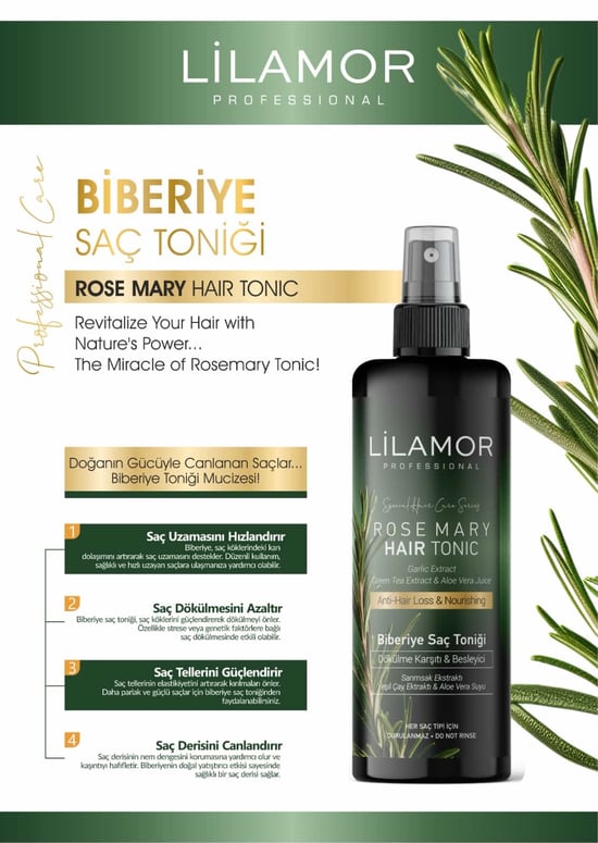 Lilamor Biberiye Saç Toniği 250 ml